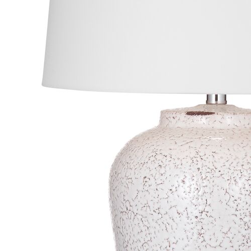Seth Ceramic Table Lamp, Crackled White 2 Seth Ceramic Table Lamp, Crackled White