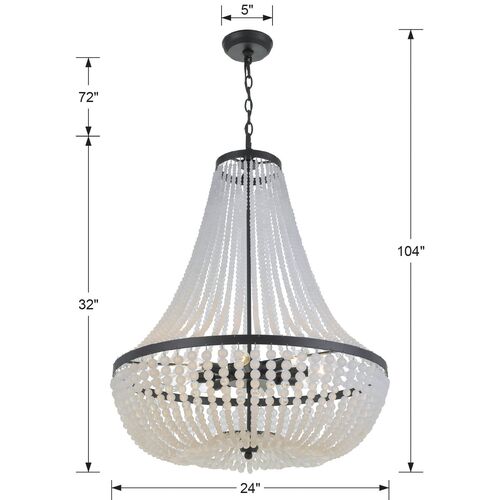 Rylee 8-Light Chandelier, Matte Black 6 Rylee 8-Light Chandelier, Matte Black