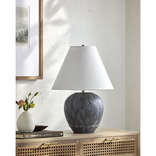 Revina Ceramic Table Lamp, Gray 2 Revina Ceramic Table Lamp, Gray