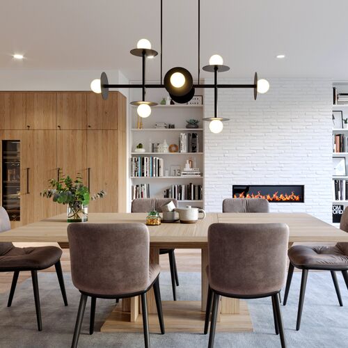 Nodes Linear Chandelier, Midnight Black 2 Nodes Linear Chandelier, Midnight Black