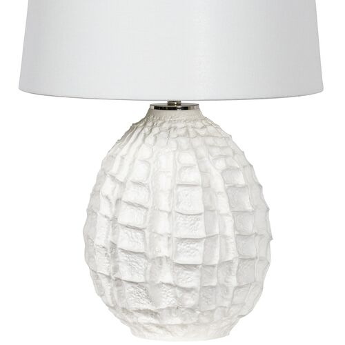 Caspian Small Ceramic Table Lamp, White 3 Caspian Small Ceramic Table Lamp, White
