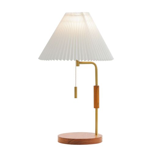 Lejer 24" Table Lamp, Walnut/Brass 2 Lejer 24" Table Lamp, Walnut/Brass