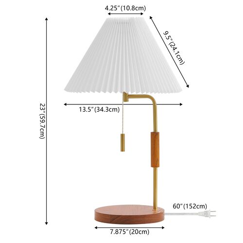 Lejer 24" Table Lamp, Walnut/Brass 5 Lejer 24" Table Lamp, Walnut/Brass