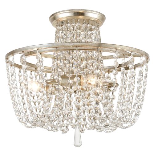 Arcadia Flush Mount, Antiqued Silver 1 Arcadia Flush Mount, Antiqued Silver