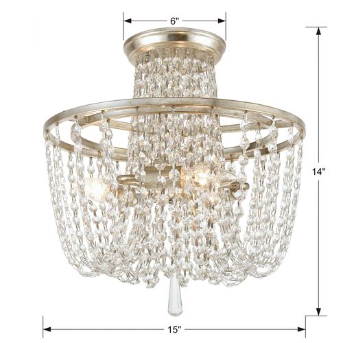 Arcadia Flush Mount, Antiqued Silver 4 Arcadia Flush Mount, Antiqued Silver