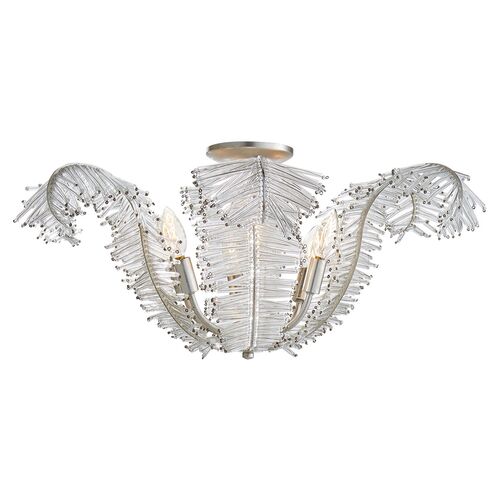 Calais Semi-Flush Mount, Burnished Silver Leaf