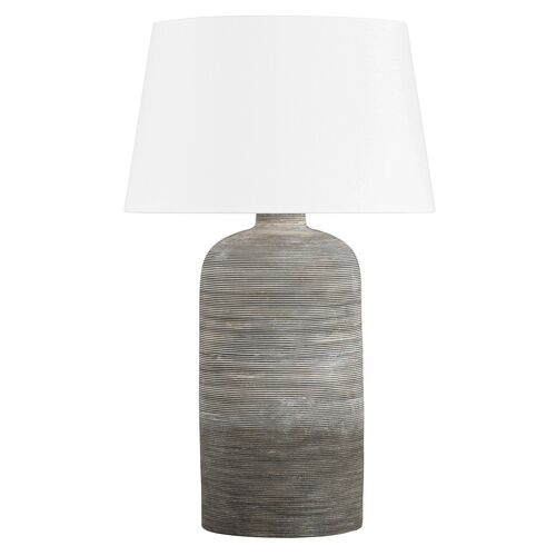 Davian Ceramic Table Lamp, Grey Ombre 1 Davian Ceramic Table Lamp, Grey Ombre
