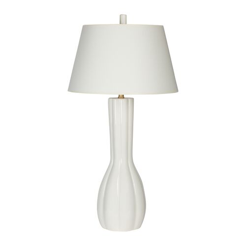 Blanc Dahlia Ceramic Table Lamp, White 1 Blanc Dahlia Ceramic Table Lamp, White