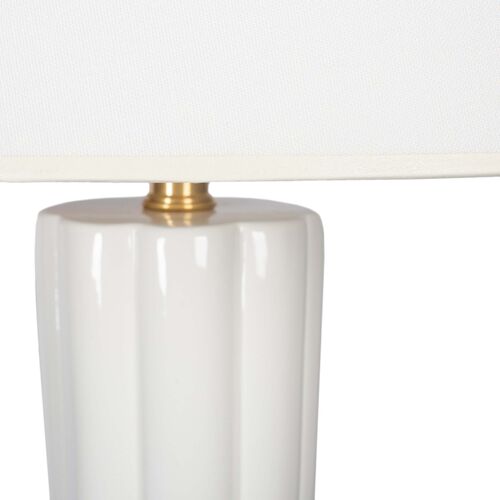 Blanc Dahlia Ceramic Table Lamp, White 4 Blanc Dahlia Ceramic Table Lamp, White