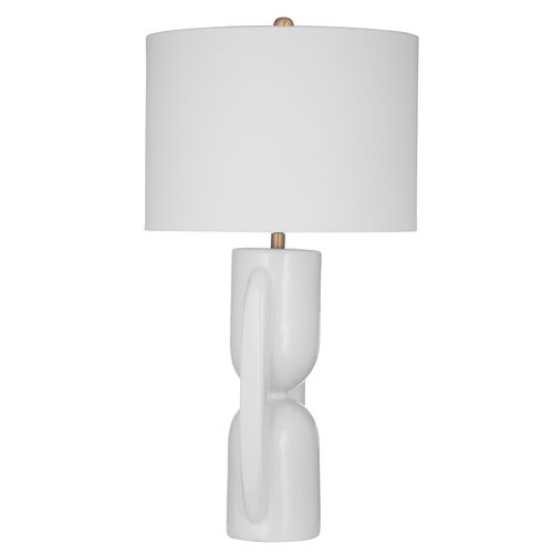 Omari Ceramic Table Lamp, Glossy White 2 Omari Ceramic Table Lamp, Glossy White