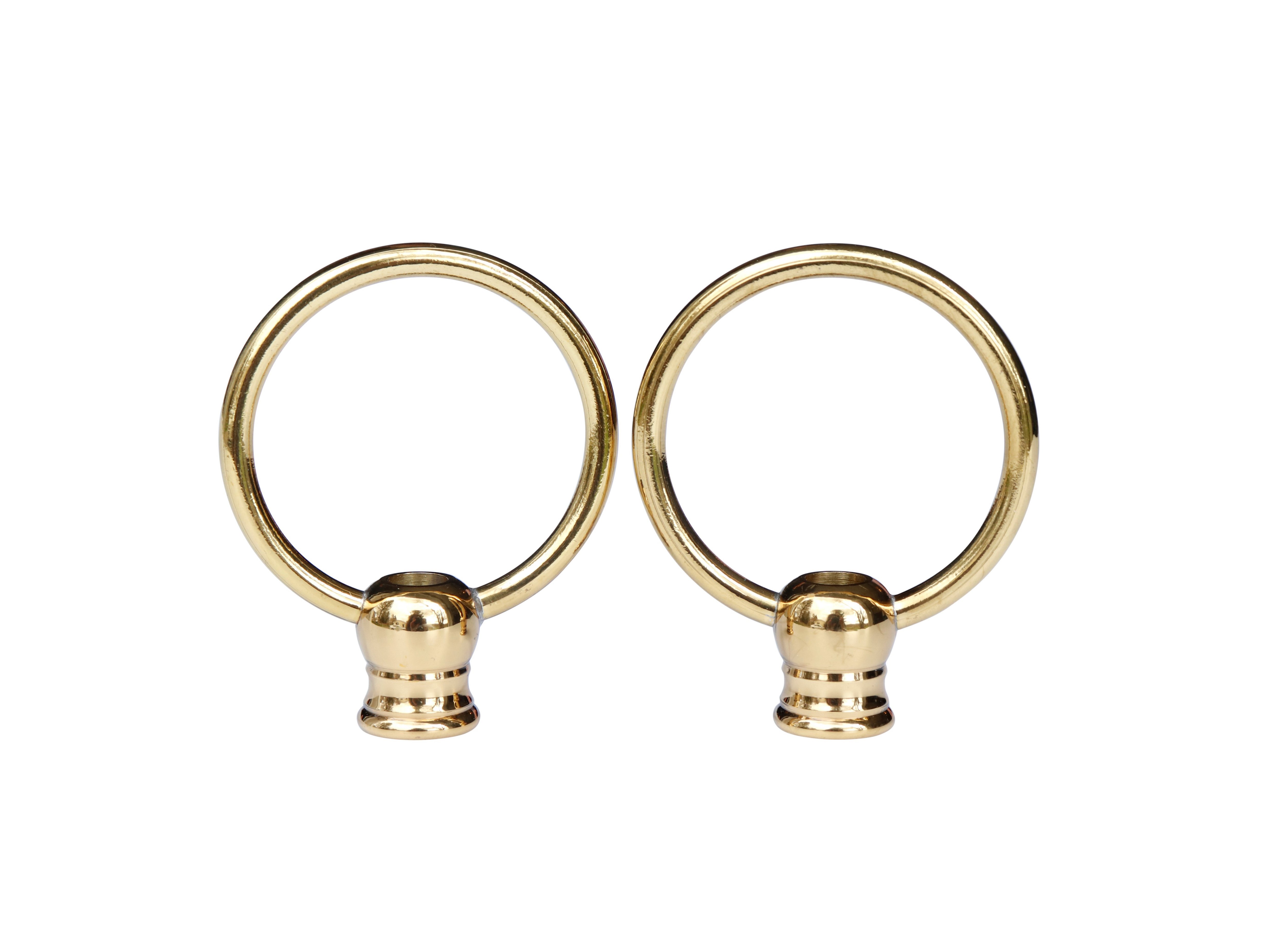 Modern Brass Loop Lamp Finials - a Pair