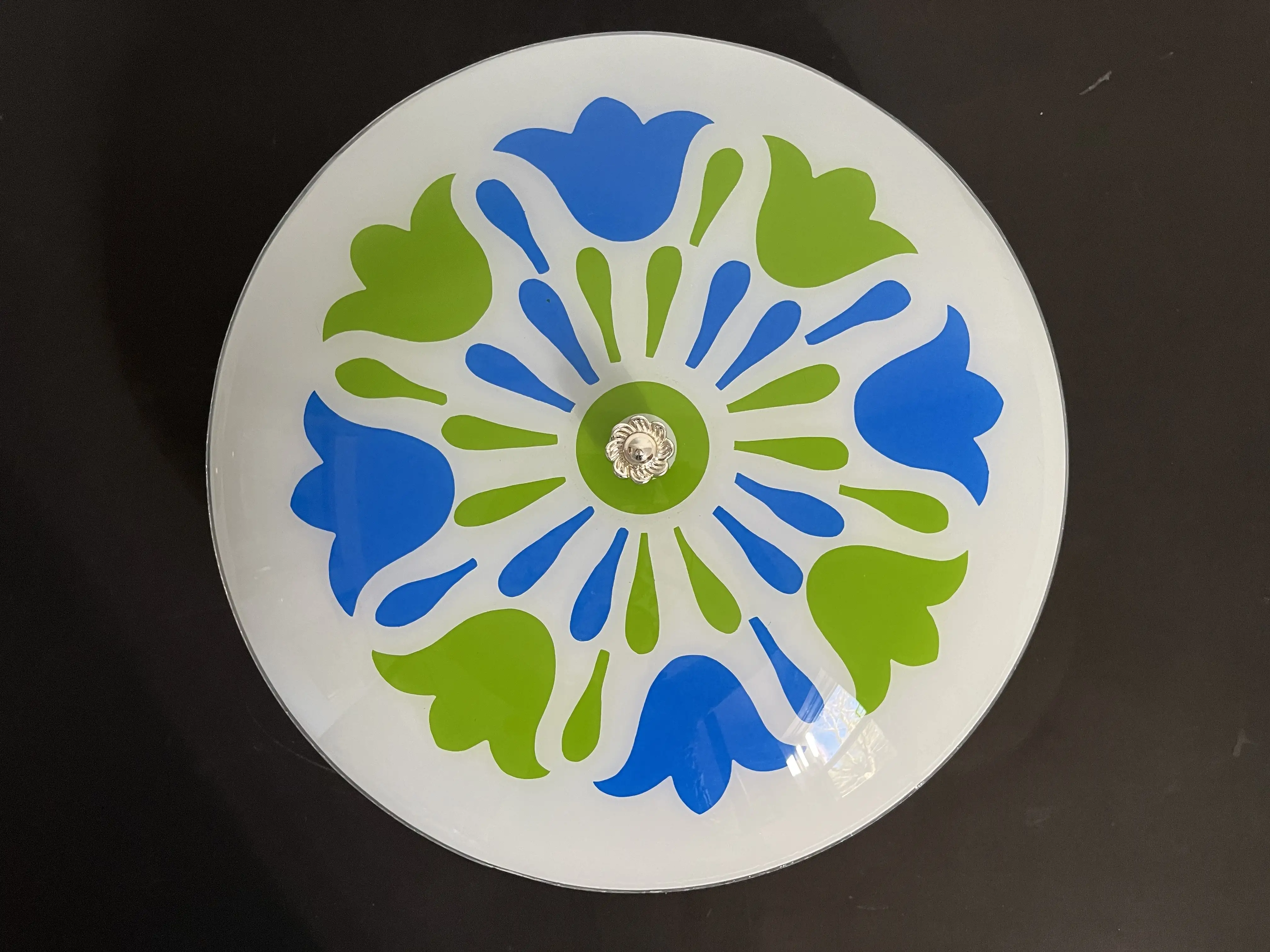1960s Graphic Floral Flush Light