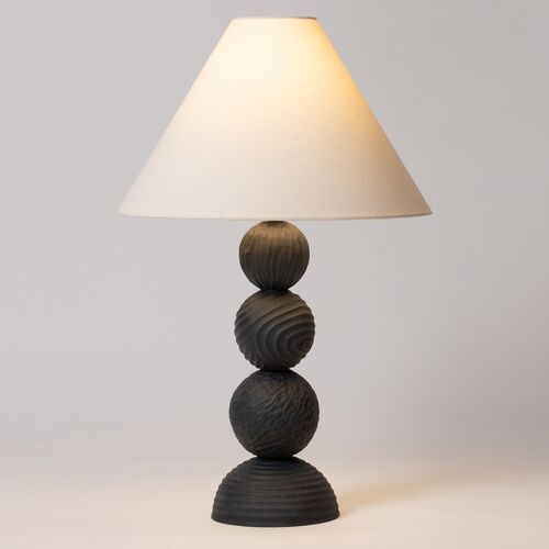 Miela 30" Table Lamp, Forged Iron/Ceramic Black Motif 4 Miela 30" Table Lamp, Forged Iron/Ceramic Black Motif