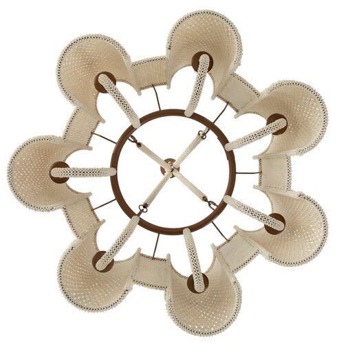 Teagan Coconut Shell Beaded Chandelier, Ivory 2 Teagan Coconut Shell Beaded Chandelier, Ivory