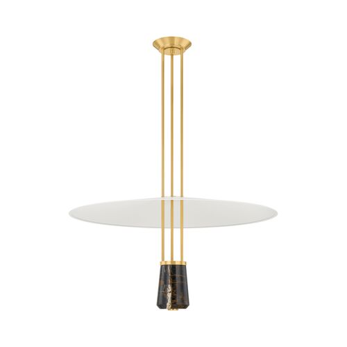 Vienne Pendant, Aged Brass/Dark Marble/Soft White 1 Vienne Pendant, Aged Brass/Dark Marble/Soft White