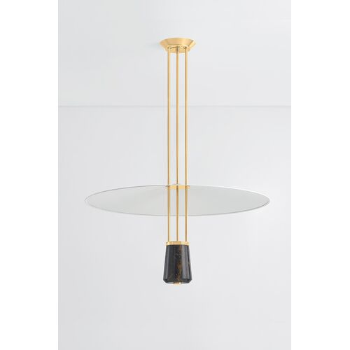Vienne Pendant, Aged Brass/Dark Marble/Soft White 3 Vienne Pendant, Aged Brass/Dark Marble/Soft White
