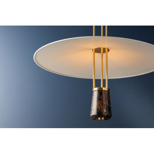 Vienne Pendant, Aged Brass/Dark Marble/Soft White 7 Vienne Pendant, Aged Brass/Dark Marble/Soft White