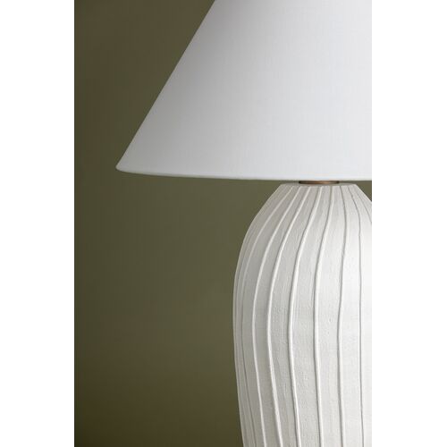 Deacon Ceramic Table Lamp, Chalky White 3 Deacon Ceramic Table Lamp, Chalky White