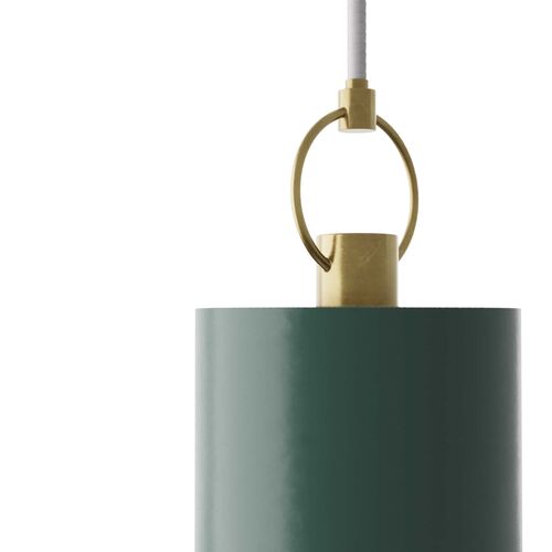 Tarlow Steel/Leather Pendant, Gold/Pine 2 Tarlow Steel/Leather Pendant, Gold/Pine