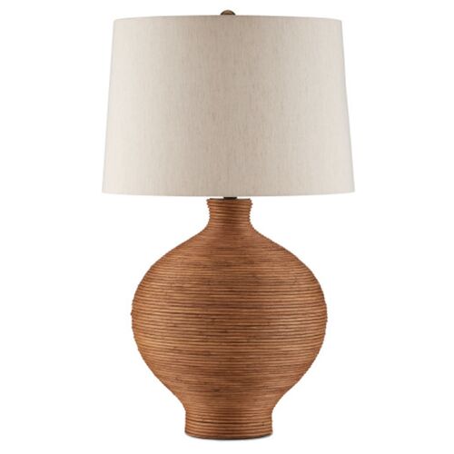 Susel Rattan Table Lamp, Natural/Antique Brass 4 Susel Rattan Table Lamp, Natural/Antique Brass
