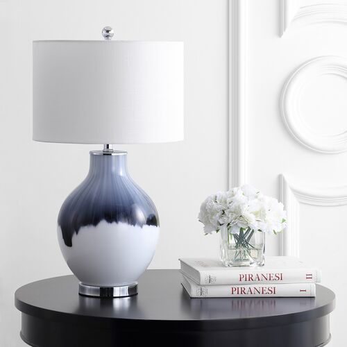 Vale Table Lamp, Blue/White 2 Vale Table Lamp, Blue/White