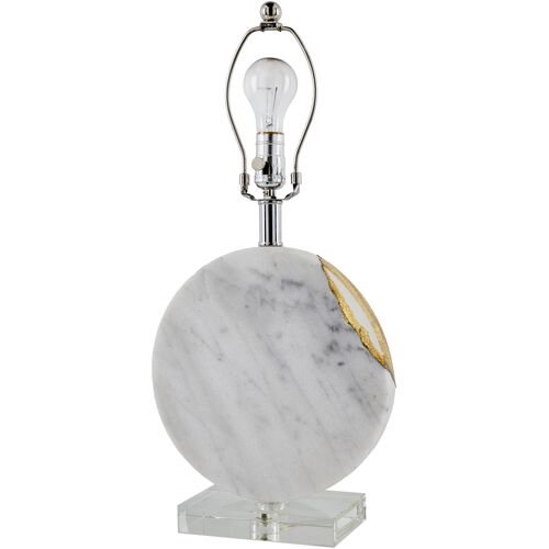 Virela Circle Base Table Lamp, White Marble 3 Virela Circle Base Table Lamp, White Marble