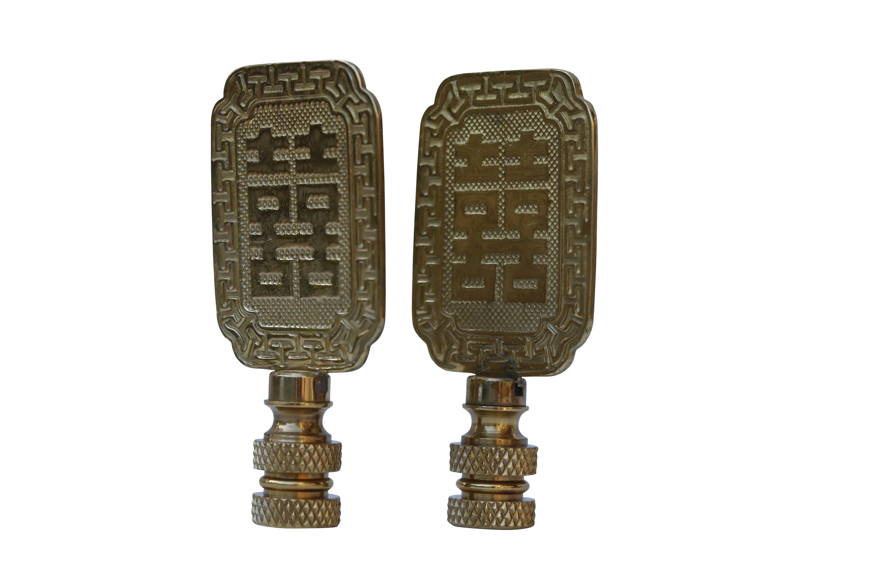 Double Happiness Lamp Finials - a Pair 2 Double Happiness Lamp Finials - a Pair