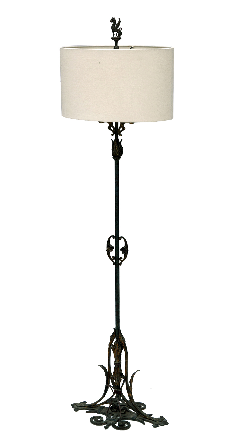 Art Noveau Bronze & Iron Floor Lamp 6 Art Noveau Bronze & Iron Floor Lamp
