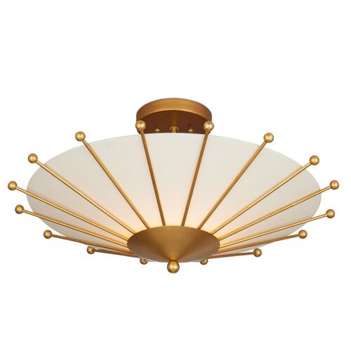 Epoch Semi Flush Mount, Gold 4 Epoch Semi Flush Mount, Gold