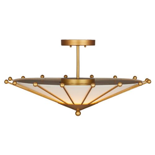 Epoch Semi Flush Mount, Gold 5 Epoch Semi Flush Mount, Gold