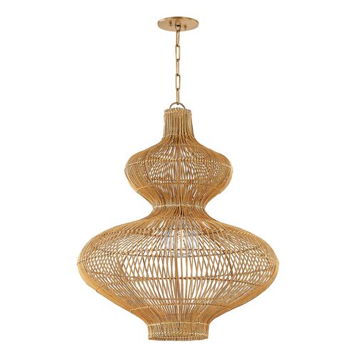 Irvine Pendant, Patina Brass/Natural Rattan 2 Irvine Pendant, Patina Brass/Natural Rattan