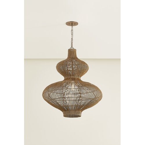 Irvine Pendant, Patina Brass/Natural Rattan 4 Irvine Pendant, Patina Brass/Natural Rattan