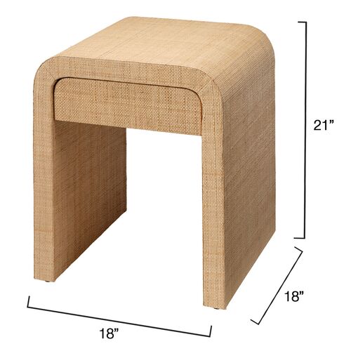 Montecito Raffia Side Table, Natural 7 Montecito Raffia Side Table, Natural