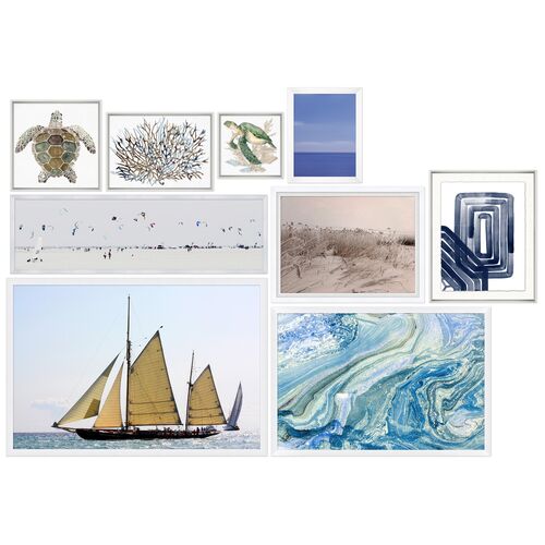 9-Pc Coastal Gallery Wall 1 9-Pc Coastal Gallery Wall