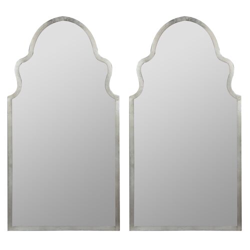 S/2 Bianca Wall Mirrors, Silver 1 S/2 Bianca Wall Mirrors, Silver