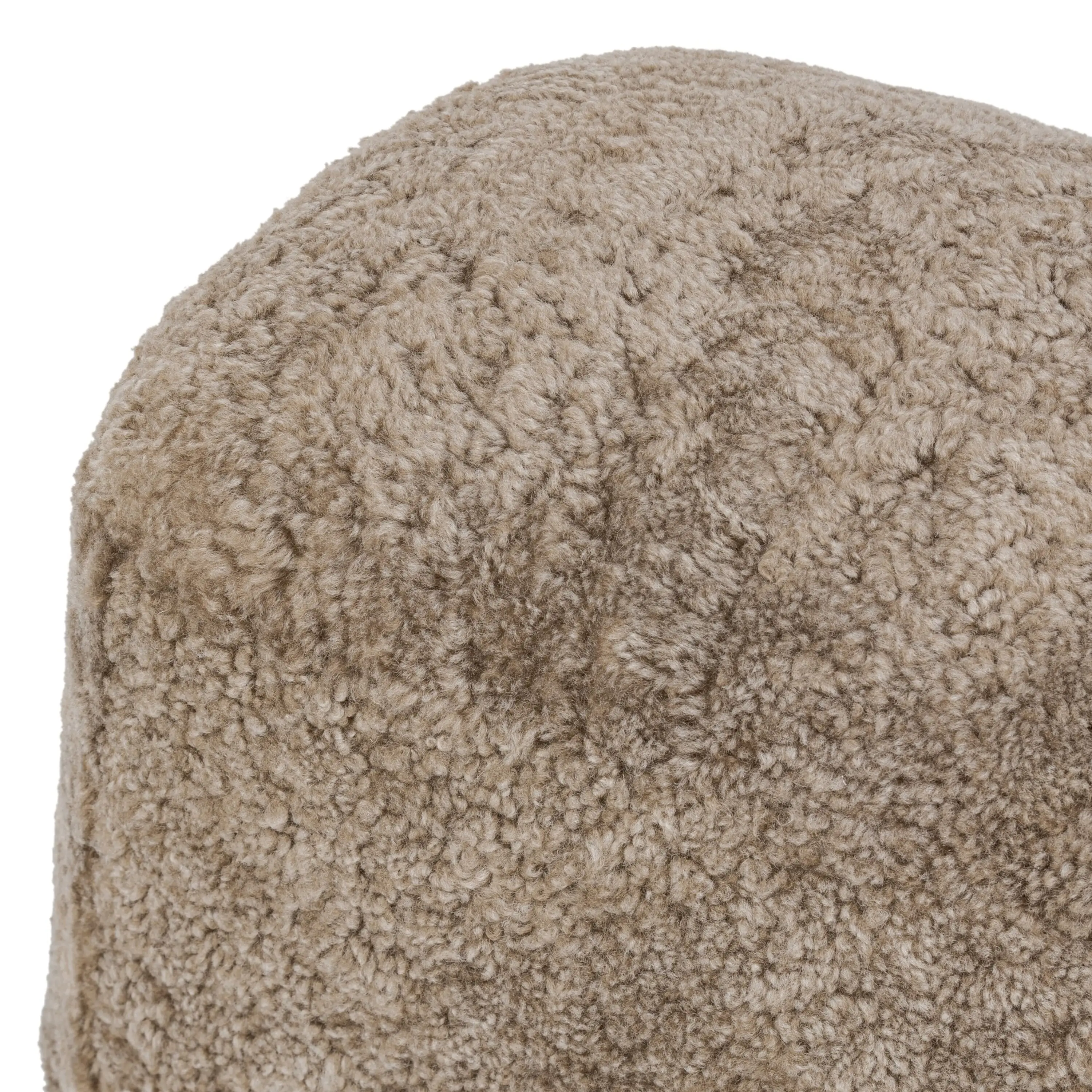 Zevoria Oval Ottoman, Taupe Shearling 3 Zevoria Oval Ottoman, Taupe Shearling
