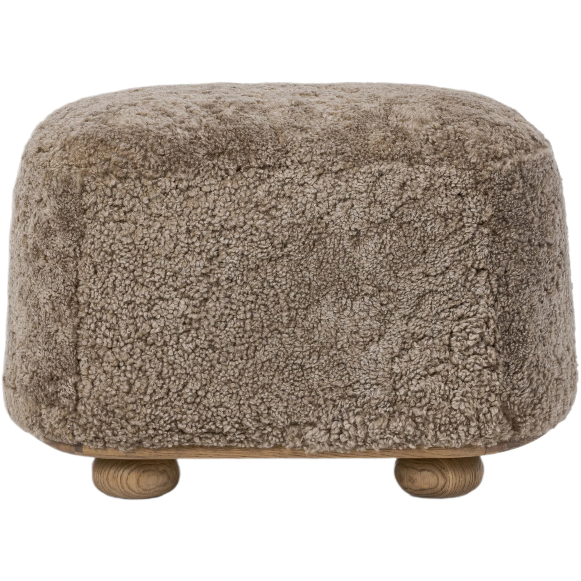 Zevoria Oval Ottoman, Taupe Shearling 4 Zevoria Oval Ottoman, Taupe Shearling