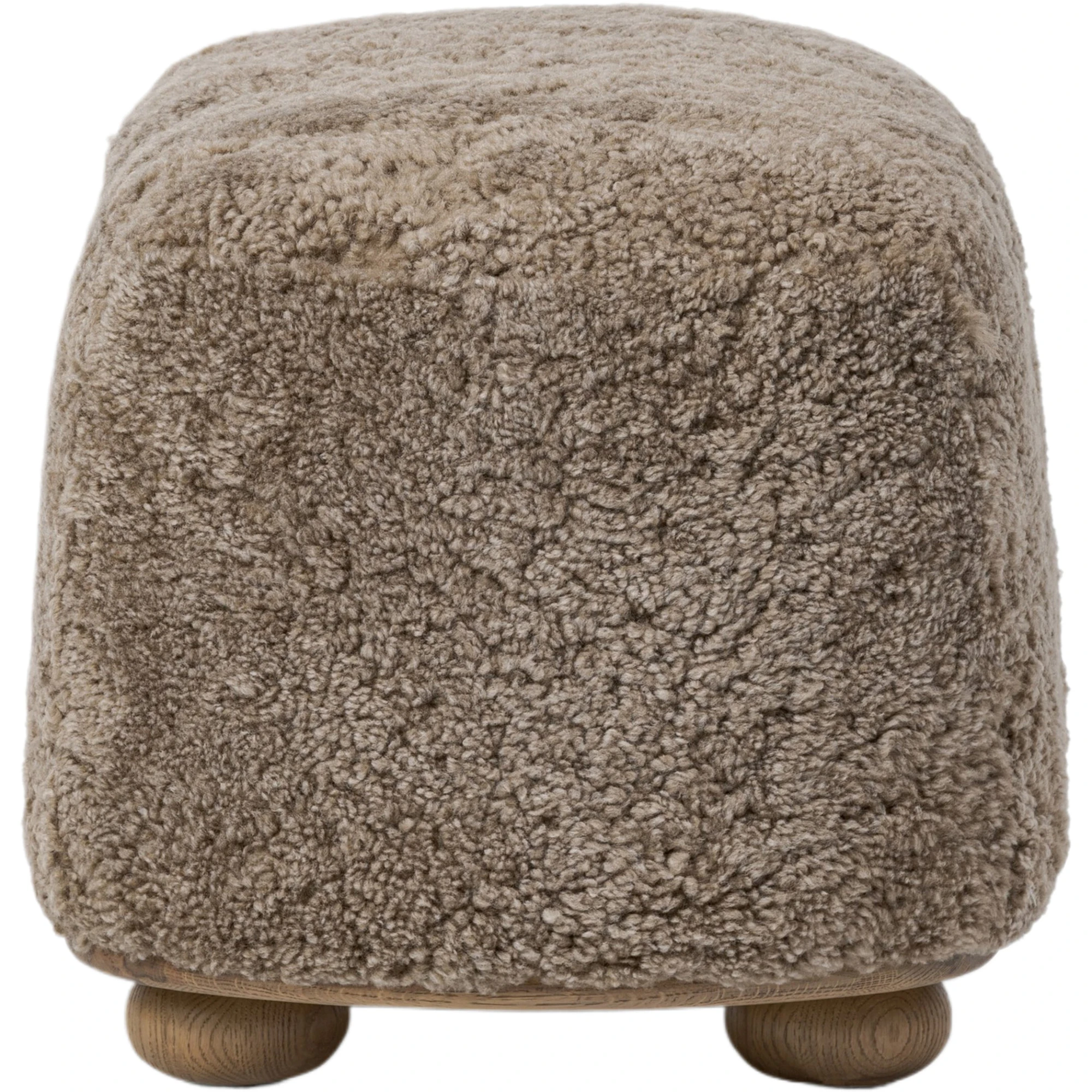 Zevoria Oval Ottoman, Taupe Shearling 5 Zevoria Oval Ottoman, Taupe Shearling