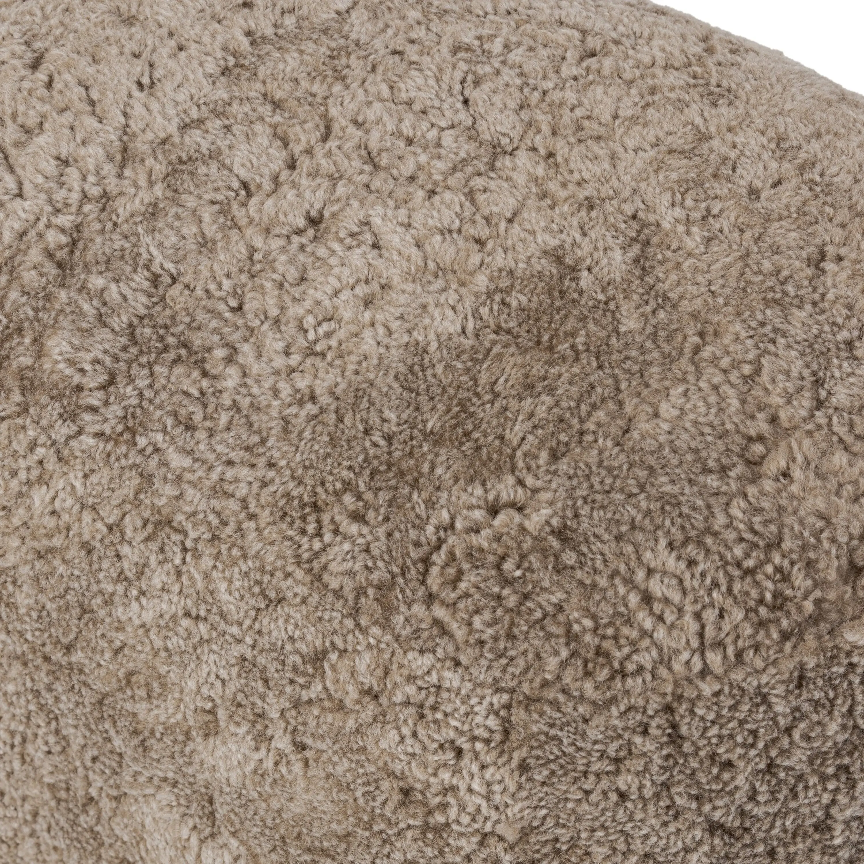 Zevoria Oval Ottoman, Taupe Shearling 9 Zevoria Oval Ottoman, Taupe Shearling