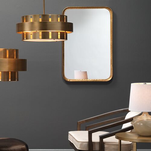 Principle Vanity Wall Mirror, Gold Leaf 2 Principle Vanity Wall Mirror, Gold Leaf