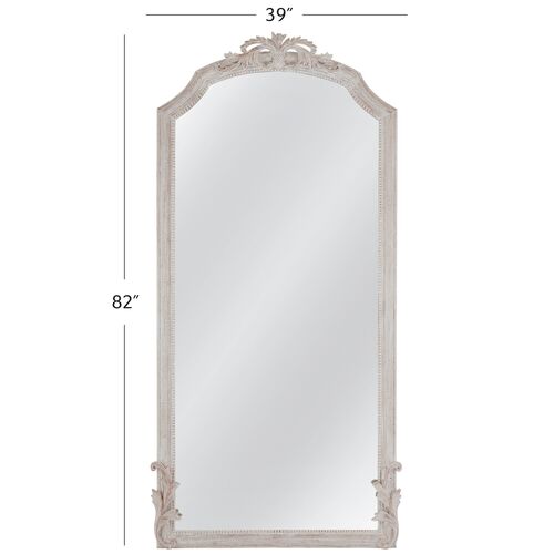 Dunmore Floor Mirror, Distressed White 2 Dunmore Floor Mirror, Distressed White