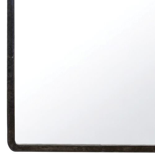 Knox Leather Rectangle Wall Mirror, Black 4 Knox Leather Rectangle Wall Mirror, Black