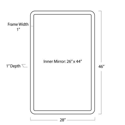 Knox Leather Rectangle Wall Mirror, Black 5 Knox Leather Rectangle Wall Mirror, Black