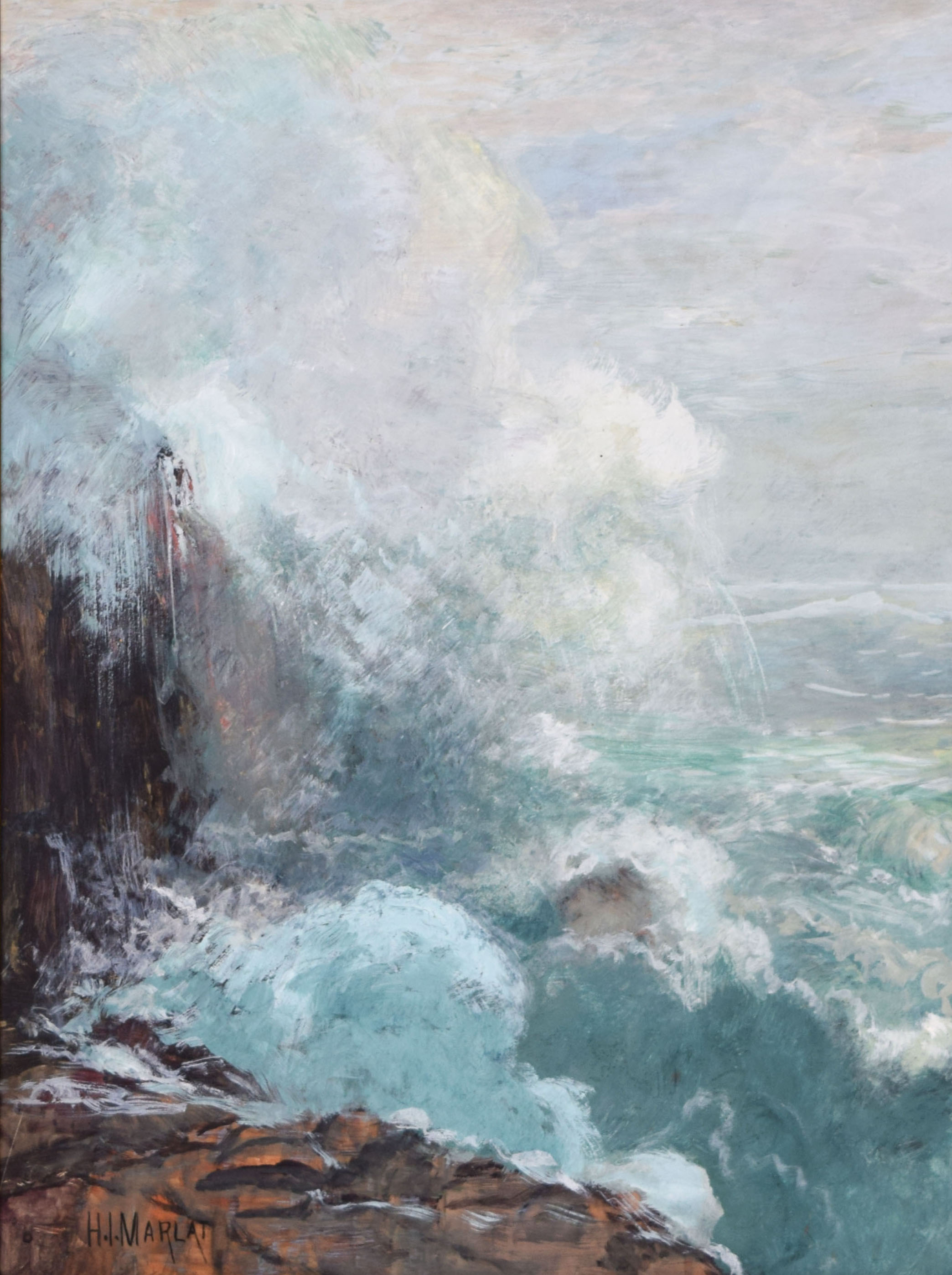 19thC Seascape Painting H Irving Marlatt 4 19thC Seascape Painting H Irving Marlatt