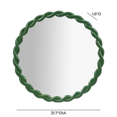Ardena Glossy Round Wall Mirror, Forest Green 6 Ardena Glossy Round Wall Mirror, Forest Green