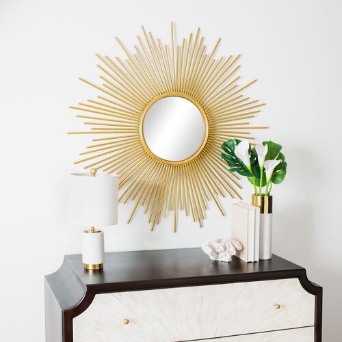 Sol Sunburst Wall Mirror, Gold Foil 2 Sol Sunburst Wall Mirror, Gold Foil