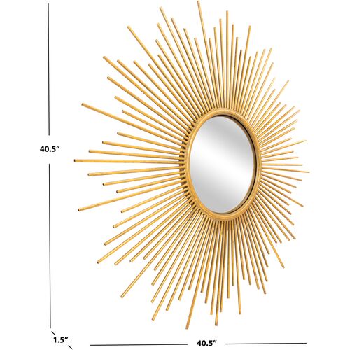 Sol Sunburst Wall Mirror, Gold Foil 6 Sol Sunburst Wall Mirror, Gold Foil