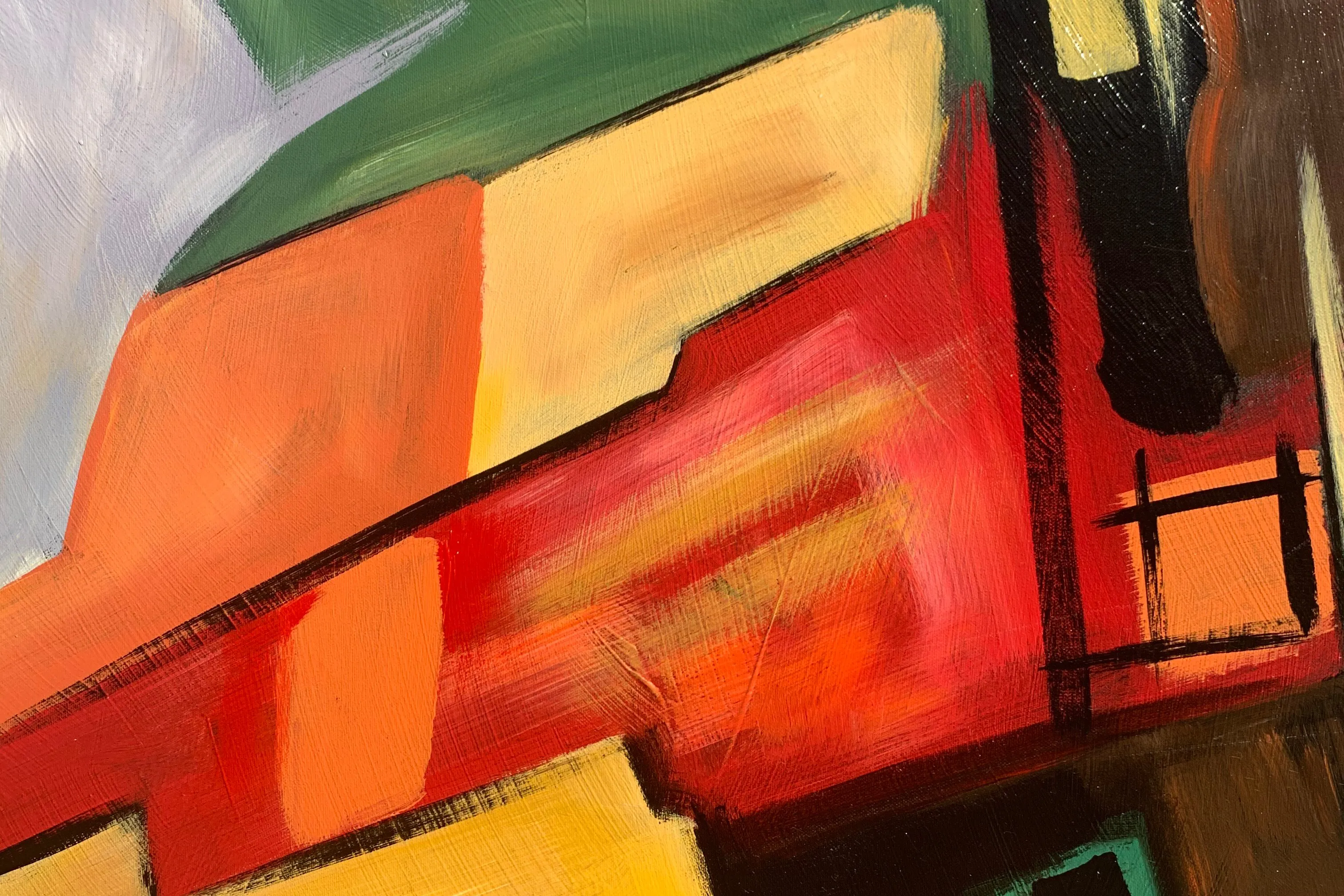 Constructivist Abstract, Saffron & Blue 2 Constructivist Abstract, Saffron & Blue