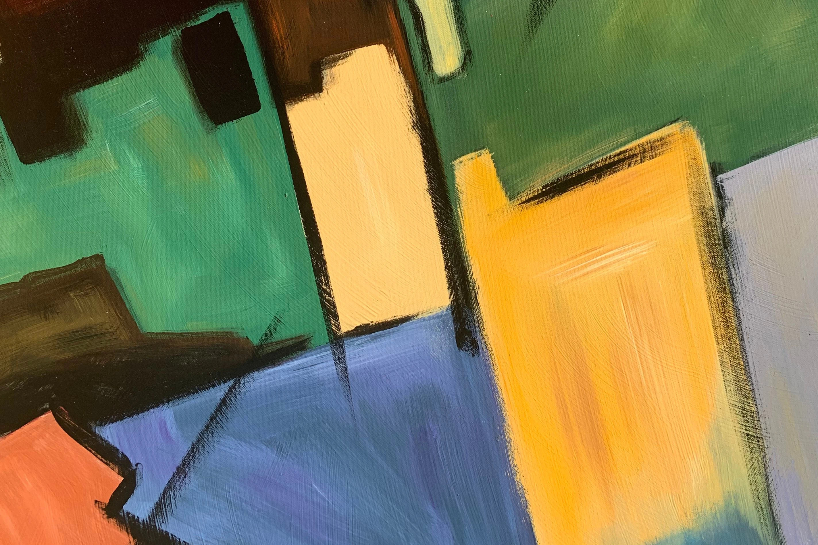 Constructivist Abstract, Saffron & Blue 3 Constructivist Abstract, Saffron & Blue