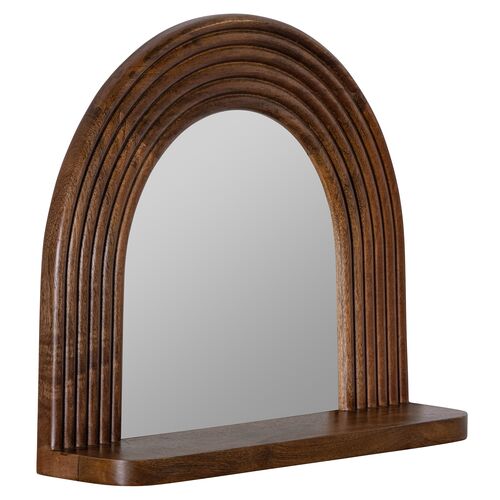 Alessia Shelf Wall Mirror, Walnut 3 Alessia Shelf Wall Mirror, Walnut
